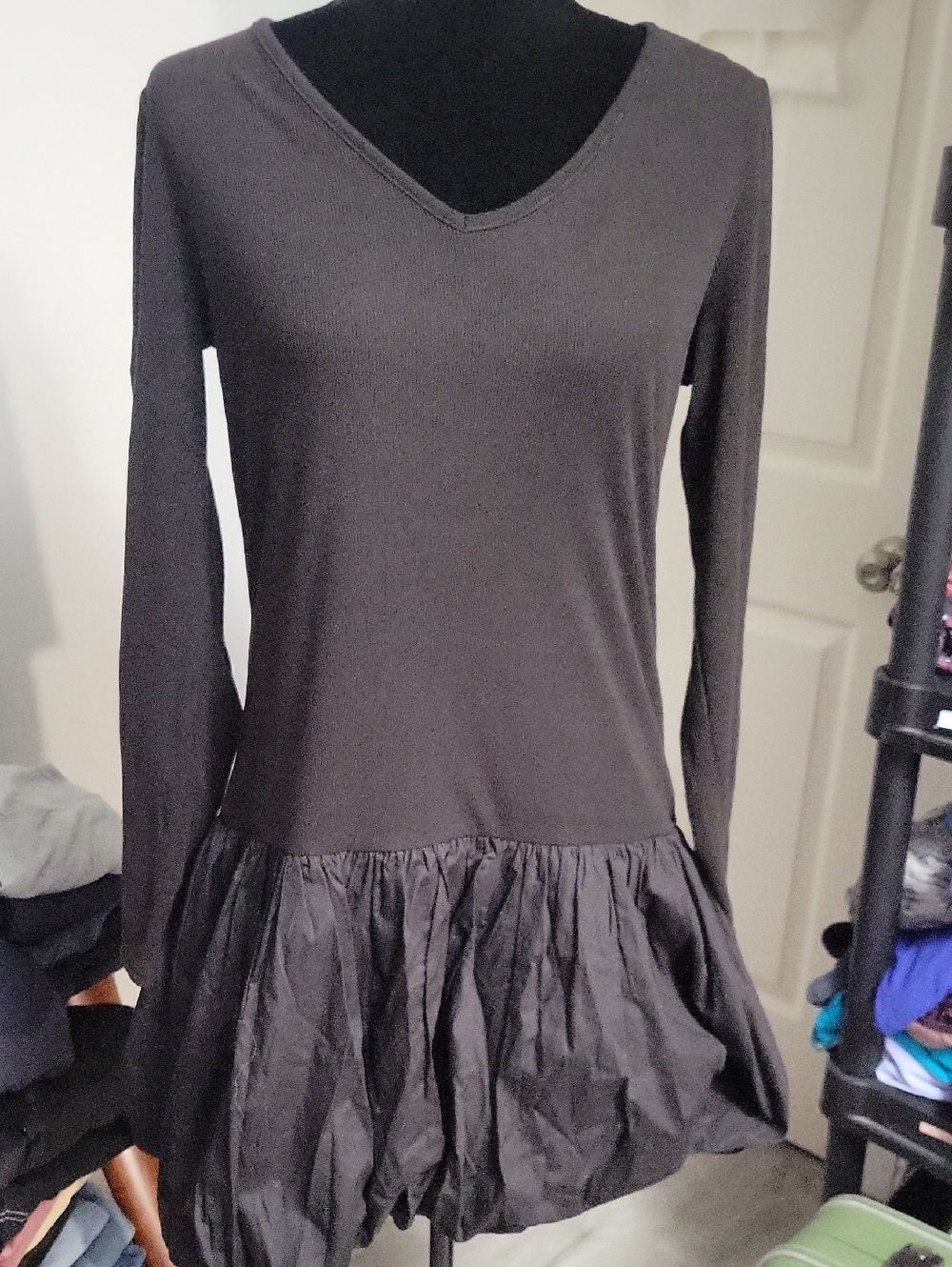 NWT No Boundries XL Long Sleeve Black Bubble Dress